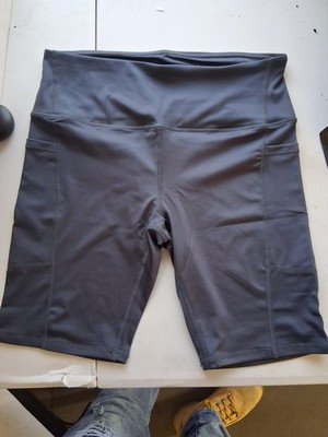Quality Women's Spandex Biker/Yoga Black Shorts W/Pockets Size Large