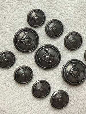 Polo Ralph Lauren Waterbury Button Set Pewter Crest And Mallet USA Vintage