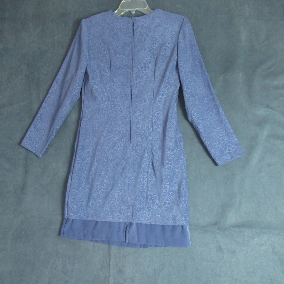 Moda Vestido Bug Mujer Talla 6 Azul Floral Secretaria Conservador Imitación Top Retro Foto 3 de 4