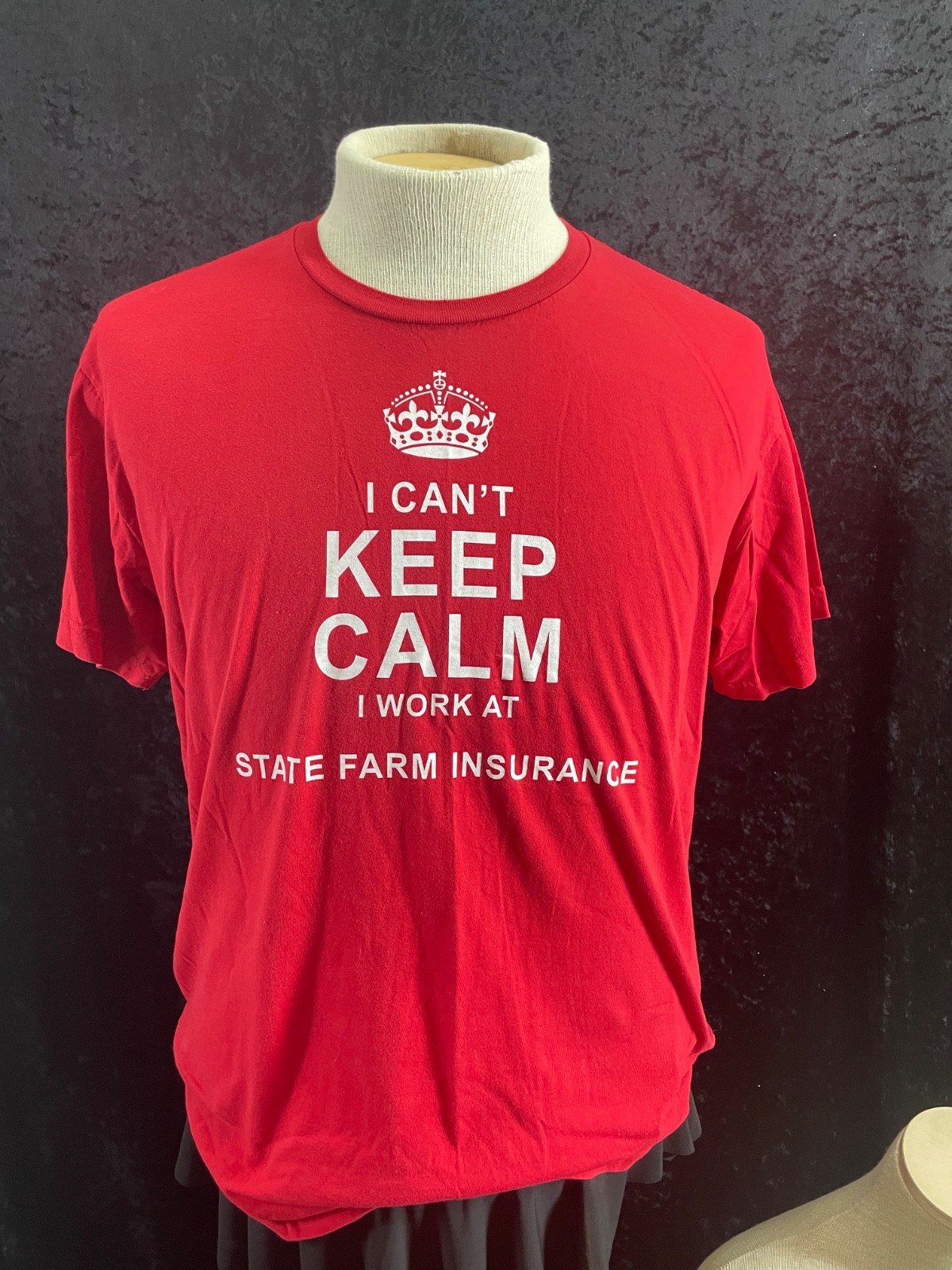 STATE FARM Insurance Company T-shirt  I Can't Keep Calm Size L Red