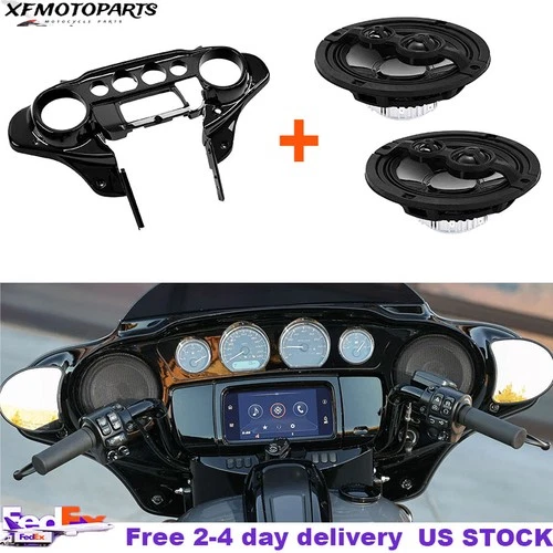 Vivid Black Batwing Inner Fairing & Speakers Fit For Harley Touring 2014-later