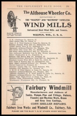 1907 Fairbuy Iron Works & Windmill Company Nebraska Wind Mills Vintage Print Ad