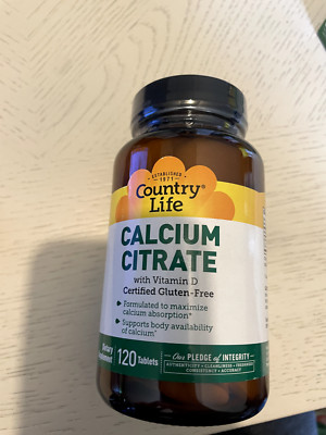 Country Life Calcium Citrate With Vitamin D 120 Tablets 2/26 (3b)
