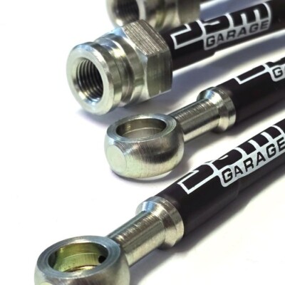 JDMGarageUK Rear Braided Brake Hose Kit – 2-Line Set For Nissan Silvia S14 S15 200SX