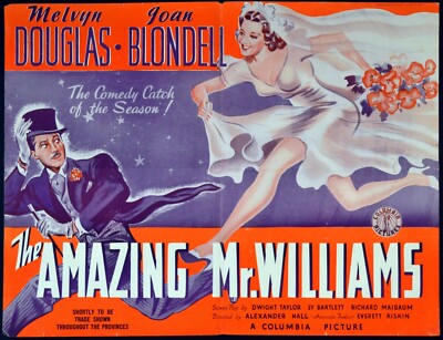 AMAZING MR. WILLIAMS 1939 Melvyn Douglas, Joan Blondell TRADE ADVERT