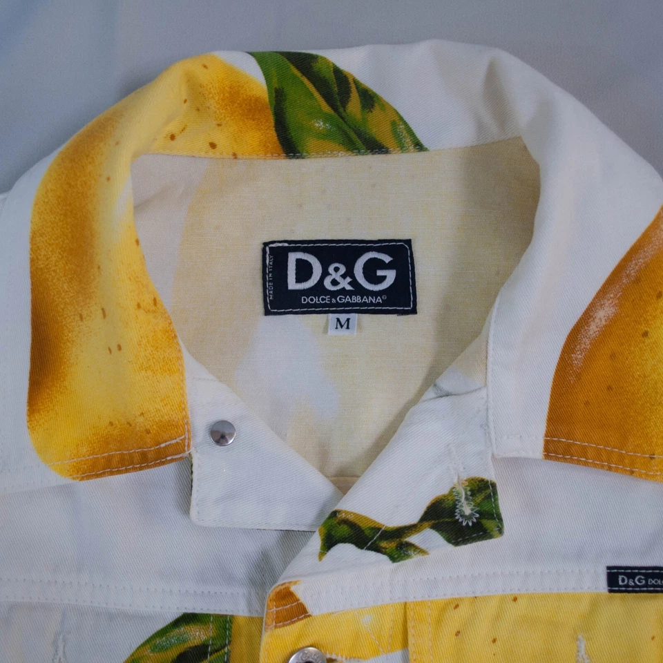 Chaqueta Dolce & Gabbana Auténtica Rara De Colección Estampado Limón Algodón Talla M Foto 4 de 4
