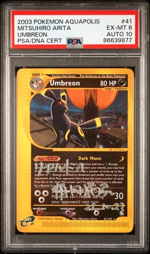 PSA 10 AUTO Mitsuhiro ARITA signed Autographed 2003 POKEMON Aquapolis Umbreon 41