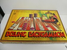 VINTAGE DELUXE BACKGAMMON BOARD GAME SET  PLEASANTIME GAMES