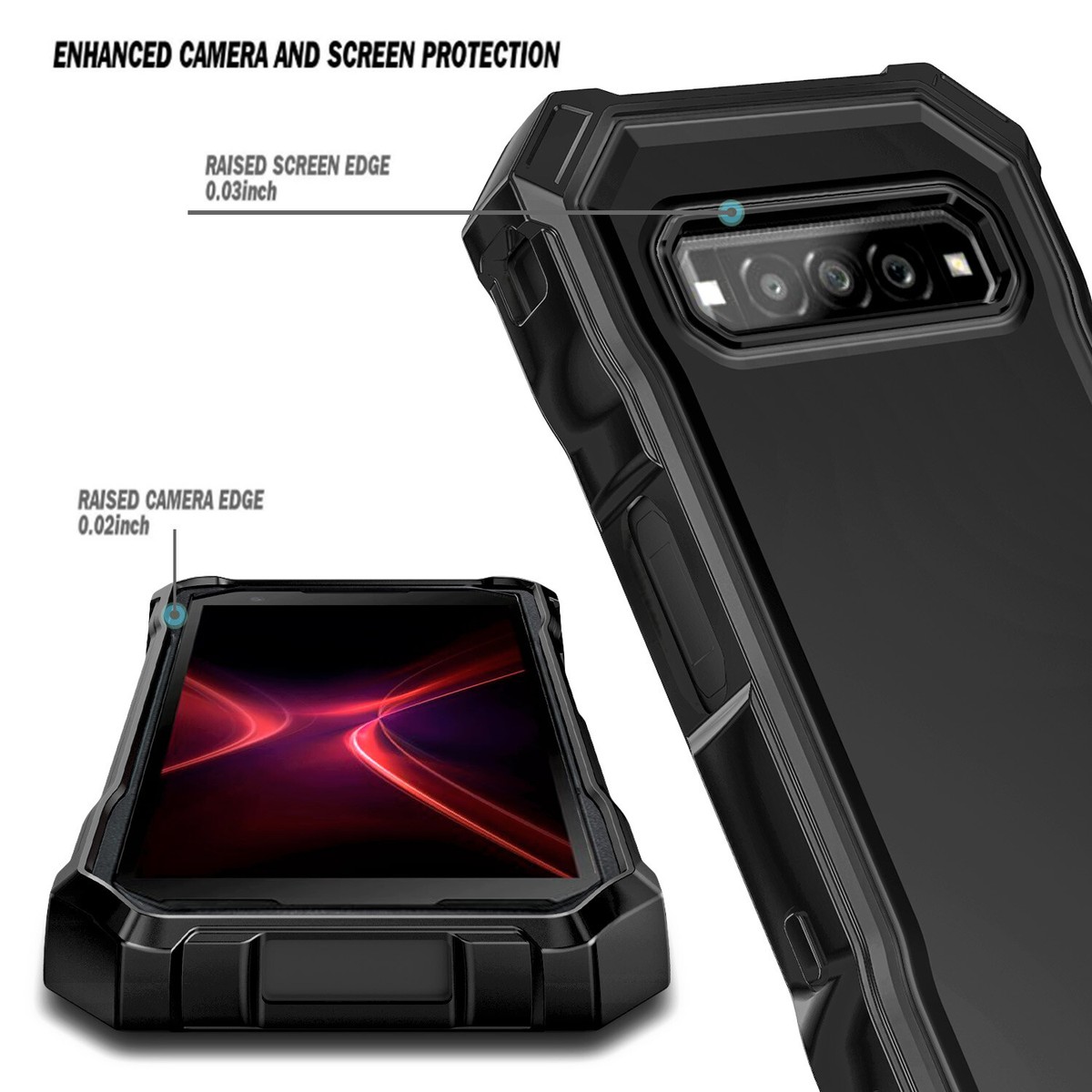 Jackpot Wireless Compatible Con Kyocera DuraForce Pro 3 Con Soporte Magnetico De Vidrio Templado Soporte Listo Para Soporte De Pie Completo Azul - Foto 5