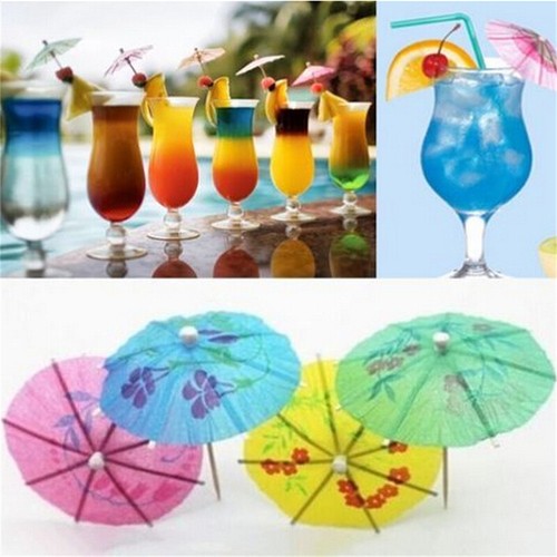 50X Paper Cocktail Parasols Umbrellas Party Wedding Supplies Luau Drink Sti _aa - Imagen 11 de 12