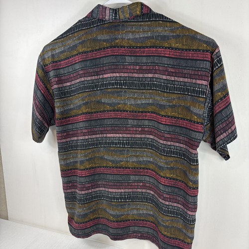 Monzini Collection Men's Size L Geometric Pink Purple Grey Shirt Made In USA - Picture 10 of 13