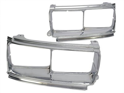 TOYOTA Land Cruiser 80 Series Square LH RH Set Bezel Rim Headlight Lamp #2