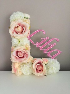 Floral Wooden Letters Names Large Size 30cm And 40cm Ebay