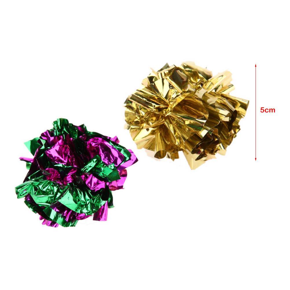 12/24pcs Crinkle Balls Pet Cat Toys Colourful Crinkle Foil Ball Kitten