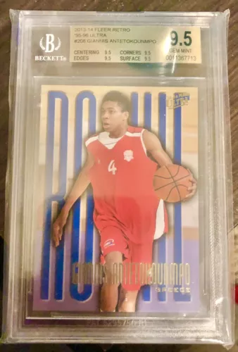 2013-14 Fleer Retro Giannis Antetokounmpo ROOKIE #208 BGS 9.5 ALL 9.5 Sub grades