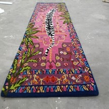 Runner Pink & Multicolor Bengal Tiger Hand Tu...