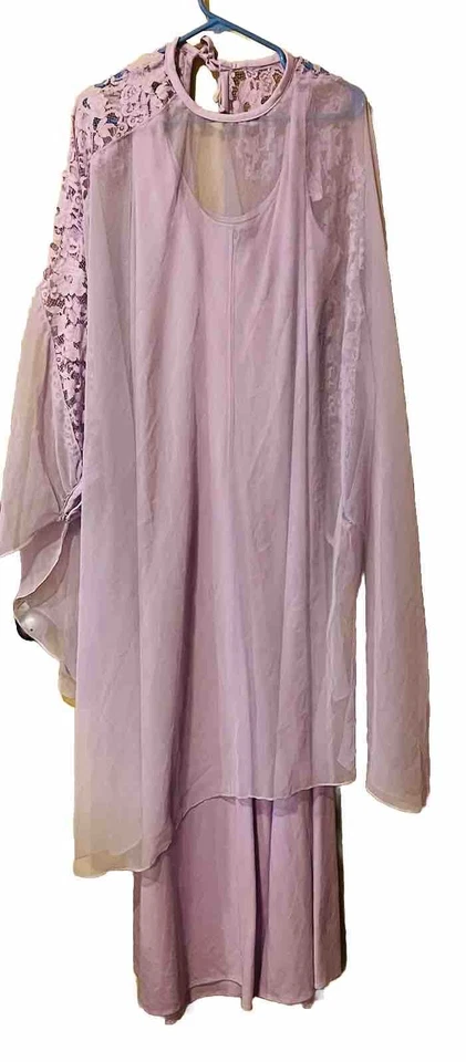 Vintage Long Silky Maxi Gown With Robe Medium Light Purple - Image 2 of 3