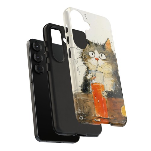 Cat Art Straw Orange Beverage Phone Case for iPhone, Samsung Galaxy, Pixel - 第 146/240 張圖片