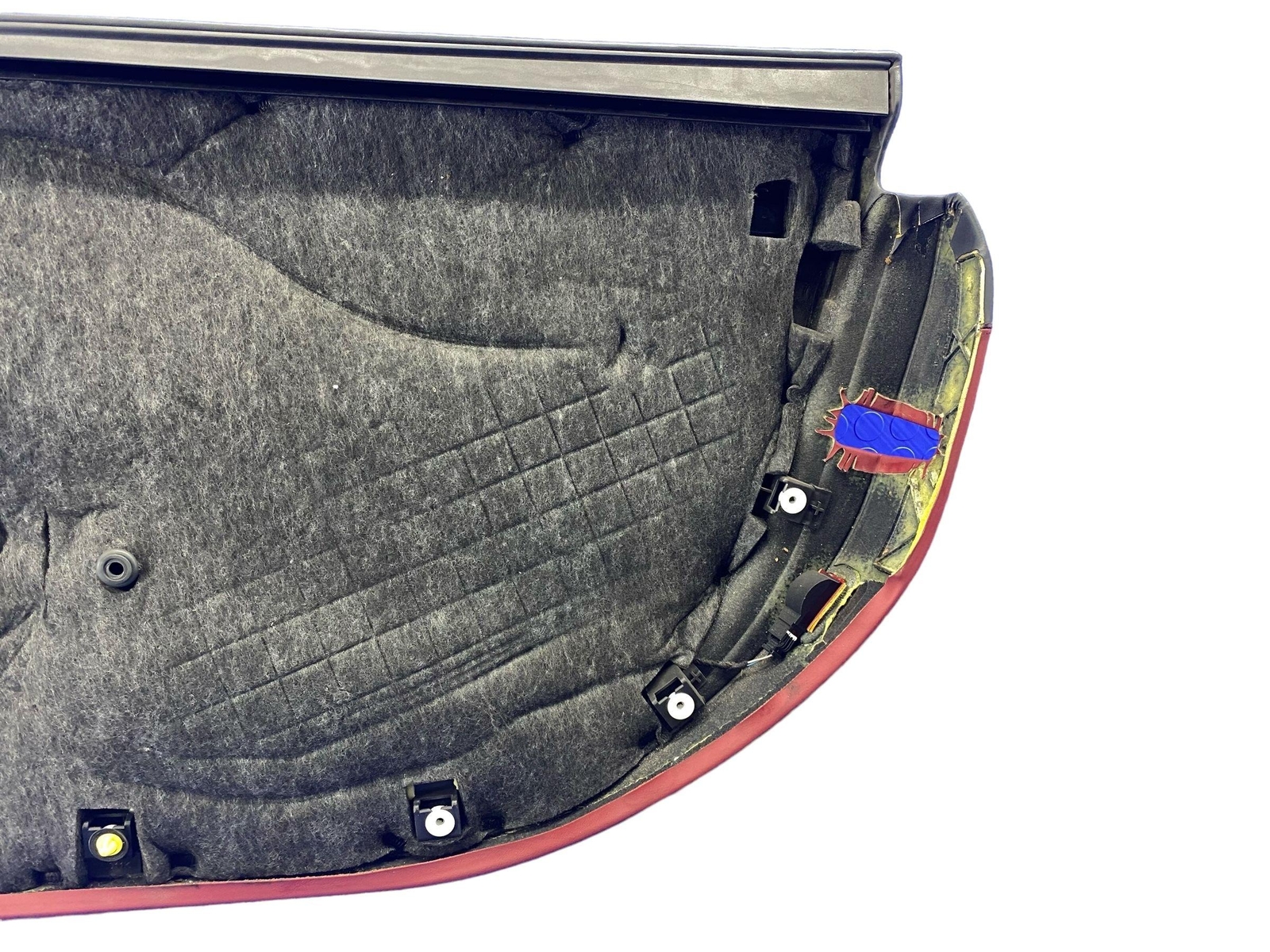 2011-2015 AUDI R8 SPYDER FRONT LEFT DOOR TRIM PANEL BLACK & RED LEATHER *INDENTS