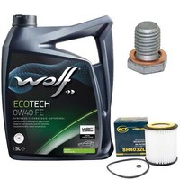MotoröL Set 0W40 5 Liter + ÖLfilter + ÖLablassschraube FüR BMW X1 X5 3Er 6Er 7Er