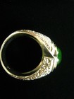 Sterling Silver ring, JADE cabochon, size 9, beautiful contrast and presentation — photo 2