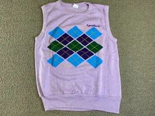 Lynchburg Hornets Sweater Vest Purple Collegiate Pacific University 80s VTG