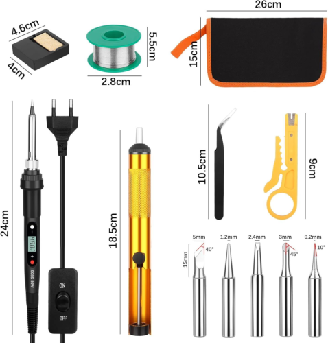 Kit Saldatore Professionale 80W Con Display LCD - 13 Accessori Inclusi Per Fai Da Te E Riparazioni Domestiche - Foto 10