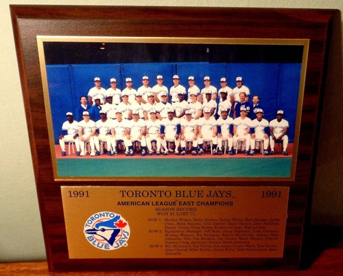 1991 Toronto Blue Jays AL East ChampionsTeam Photo Plaque 12" x 12" New