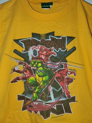2003 Teenage Mutant Ninja Turtles Boys Size 7 Yellow Shirt,Banzai