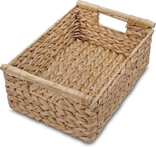 Hyacinth Medium Wicker Basket 13.6X9.5X5.6" - with Handle, Living Room Decor, Re