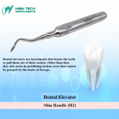 Dental Surgery Elevator Root Tip Extraction & Loosening Teeth Slim Handle H2