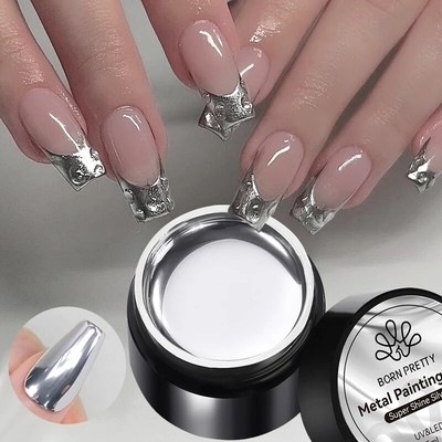 Metal Effect Line Flower Draw Gel Soak Off  5g Paint Polish UV Nail Gel Varnish