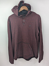 Hurley Women s Size XL Pullover Hooded Burgundy Stripe Sweatshirt