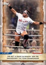 2020 Topps WWE Road to Wrestlemania #83 The Miz Shane McMahon Win SmackDown Tag