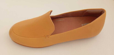 FitFlop Slipper Mokassins Loafer Leder, Gr. 38, Farbe: Senf NEU