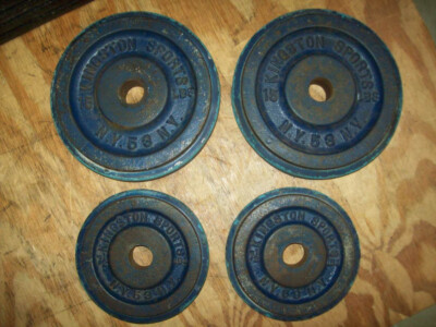 vtg KINGSTON SPORTS BUMPERS 15s & 7.5s Bodybuilding STRONGMAN Fitness YORK gym
