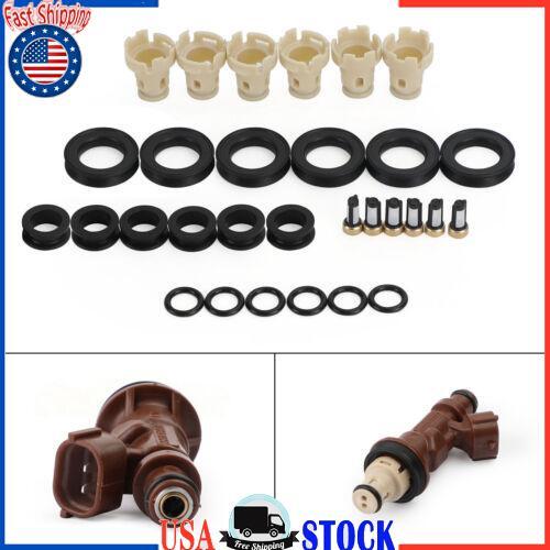 6X Fuel Injectors Rebuild kit o-rings Seals Filters Caps Fit Toyota 3.4 5VZFE YU