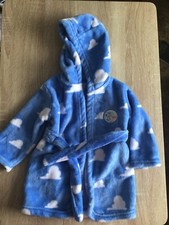 Baby blue dressing gown with hood from Disney Baby at George, age 6-9 months