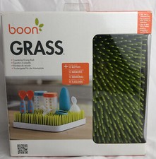 Boon Lawn Countertop bottle toddler sippy cup Drying Rack - Green white base