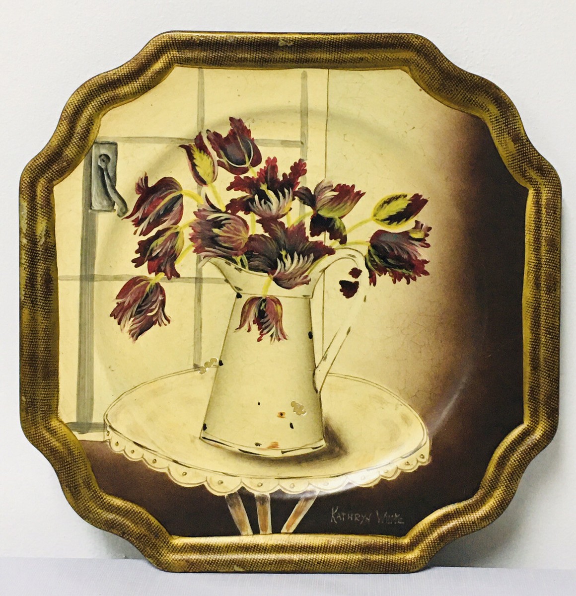 Tam San Designs KATHRYN WHITE Cornelius NC Hand Painted FLOWER