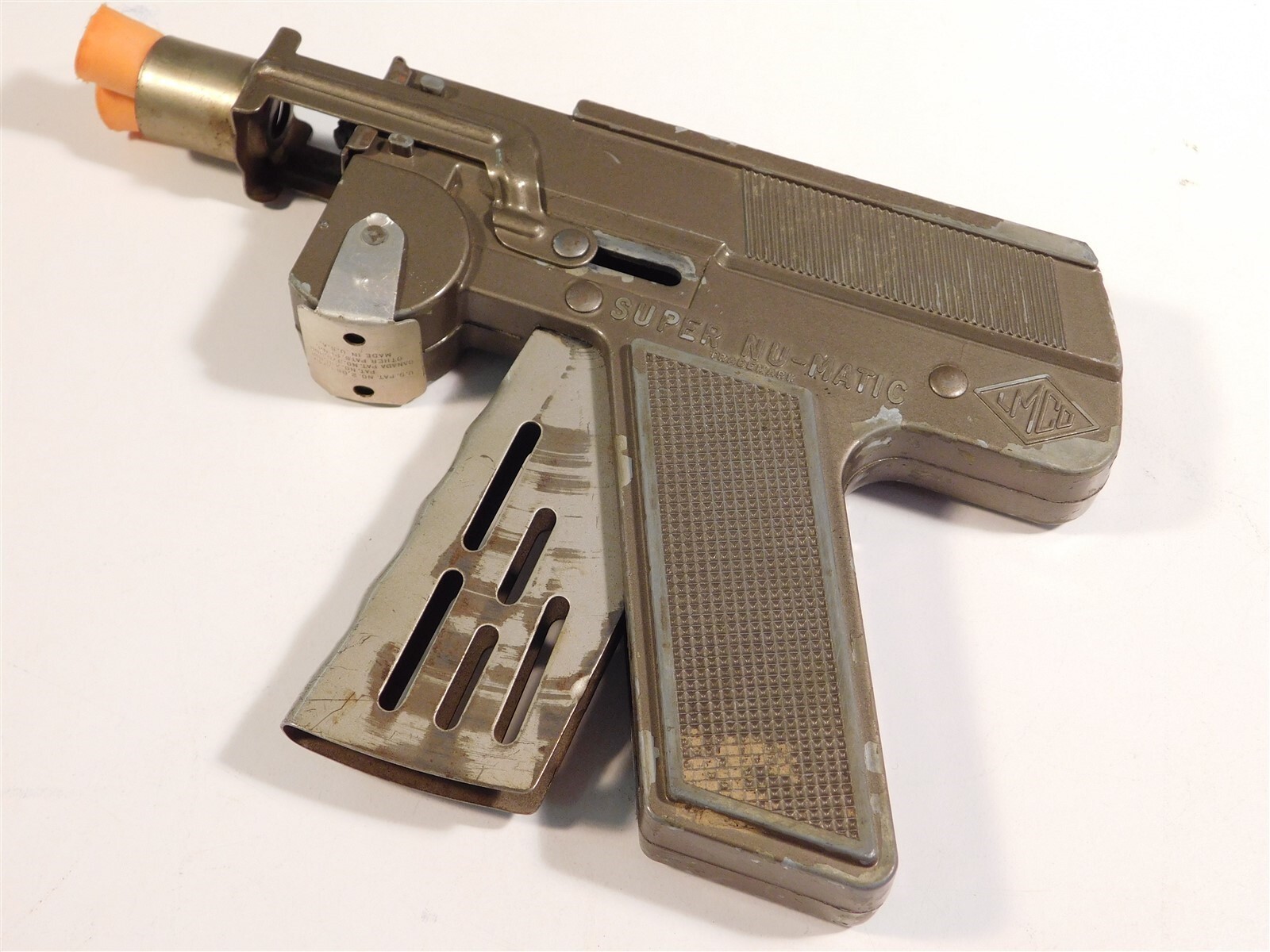 VINTAGE 1950'S LANGSON MFG."SUPER NUMATIC" GRAY PAPER BUSTER CAP GUN