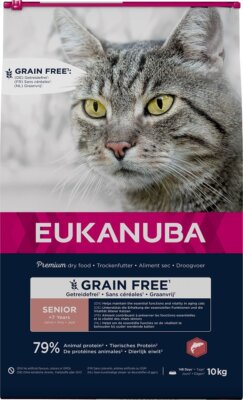 EUKANUBA Grain Free Senior Lachs 10 kg für ältere Katzen