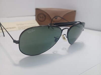 小物 B&L Rayban outdoorsman vintage Vtg Ray Ban B&L Outdoorsman Aviator Sunglasses Black 58□14 W