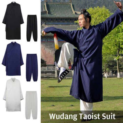 Wudang Taoist Robe Kung Fu Martial Arts Wing Chun Tai Chi Linen Uniform Unisex  - Picture 1 of 24