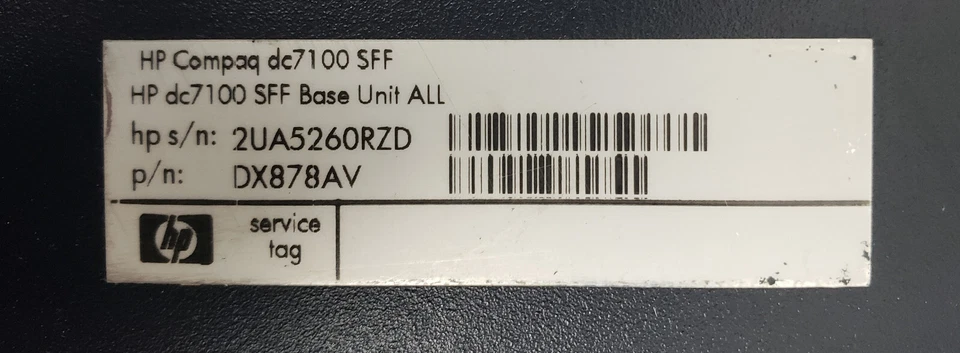 Windows XP Computer HP Compaq DC7100 SFF Desktop PC Pentium 4 1GB RAM 160GB HDD - Image 4 of 4