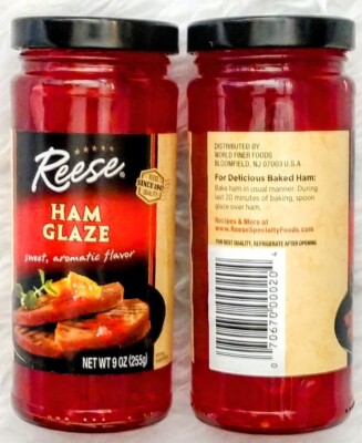 Reese Ham Glaze Sauces, Sweet Aromatic Flavor 9 oz Jars Lot of 2