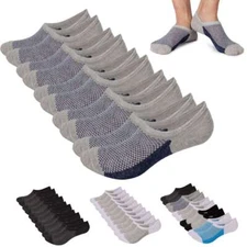 5 Pairs Mens No Show Invisible Nonslip Loafer Solid Boat Cotton Low Cut Socks