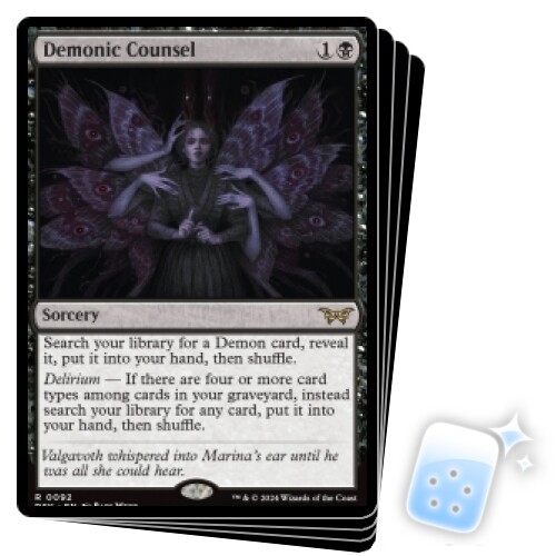 DEMONIC COUNSEL X4 Duskmourn: House Of Horror DSK Magic MTG MINT KARTE - Bild 1 von 1