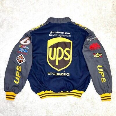 JH DESIGN Racing Jacket UPS Coca-Cola Navy Blue Yellow Size JH DESIGN Racing Jacket UPS Coca-Cola Navy Blue Yellow Size