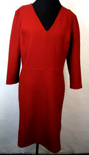 Lauren Ralph Lauren Dress Womens Red Sz 14 Long Sleeve V Neck